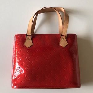 Louis Vuitton Red Monogram Vernis Leather Houston